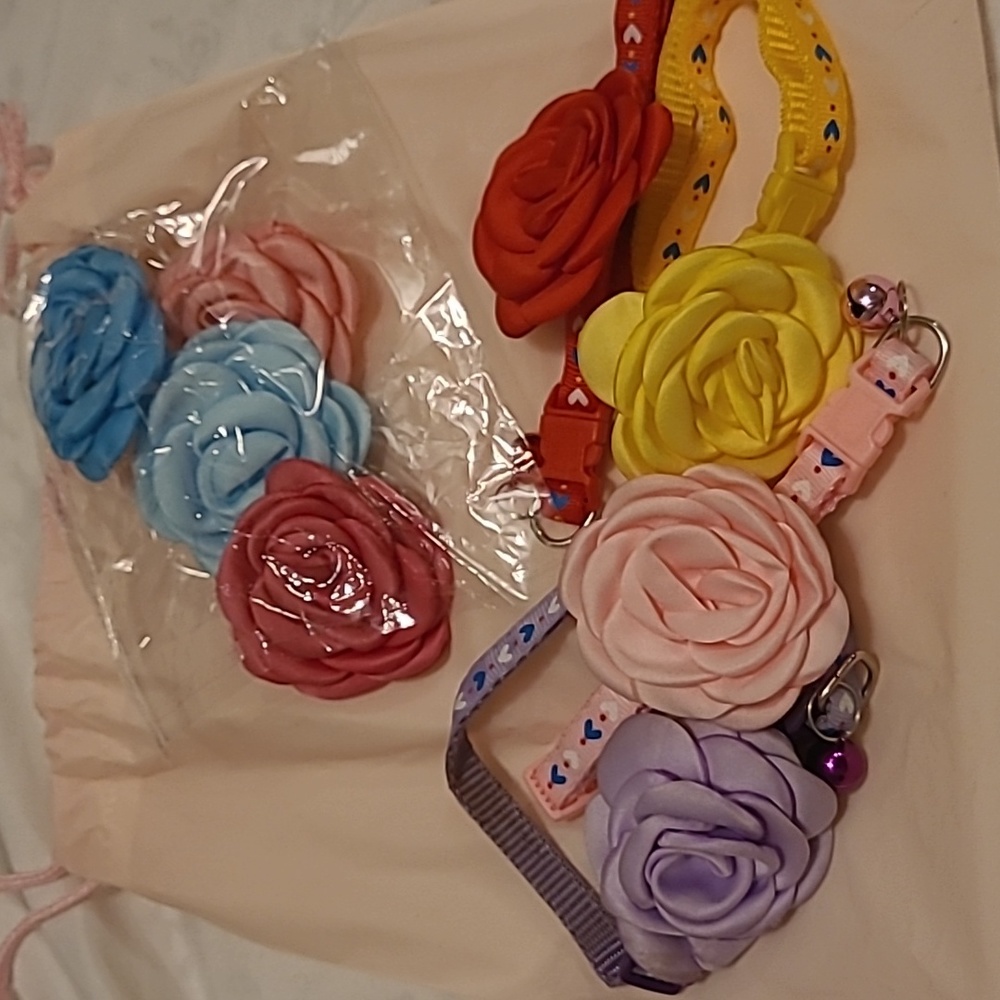 Cute and colorful puppy collars for female dog.